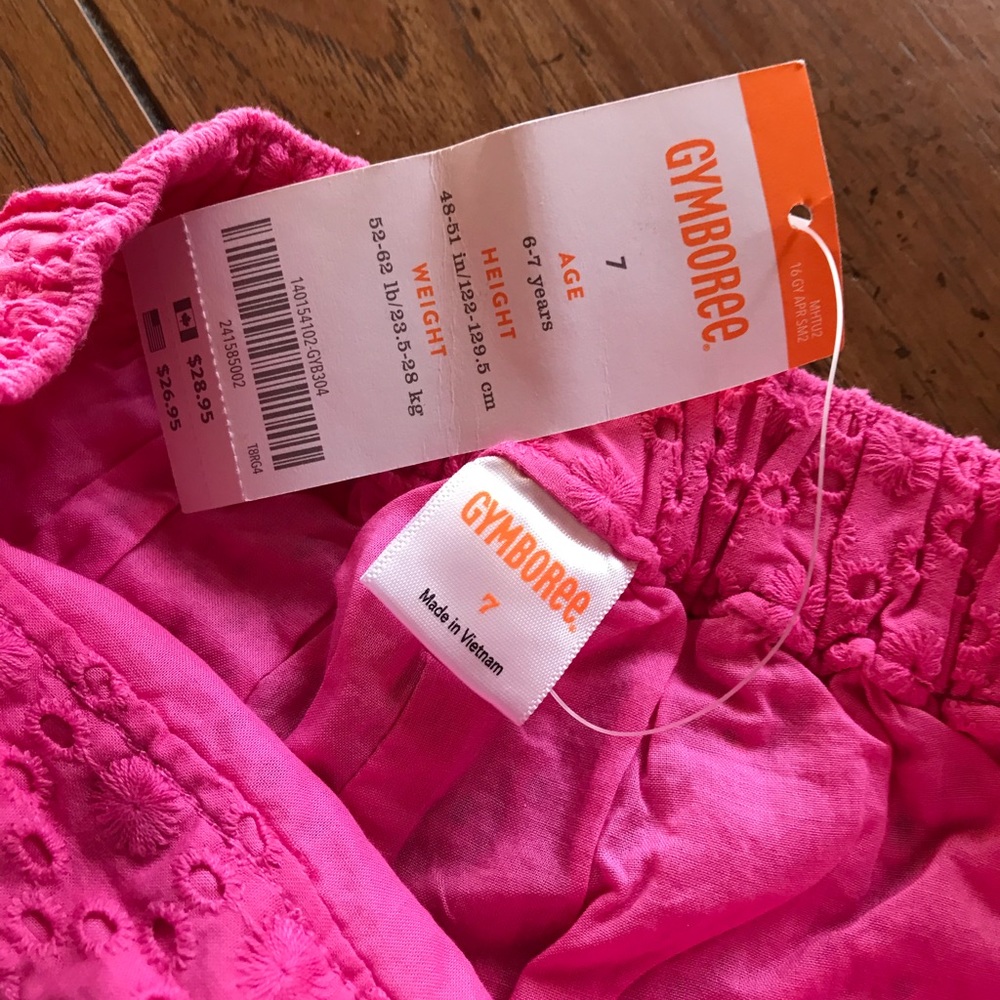 NWT Beautiful Gymboree pink eyelet Girls Set Sz 7 - Picture 9 of 9